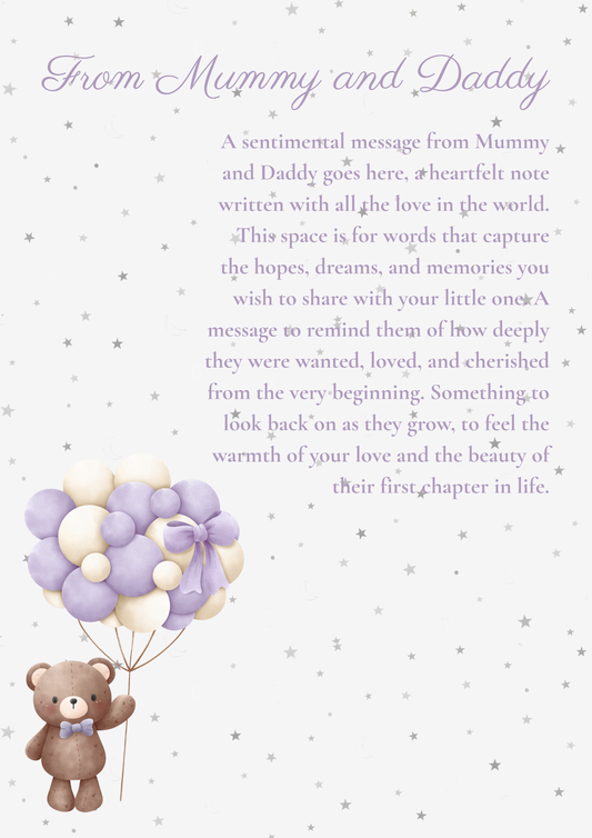 From Mummy and Daddy - Purple Teddy
