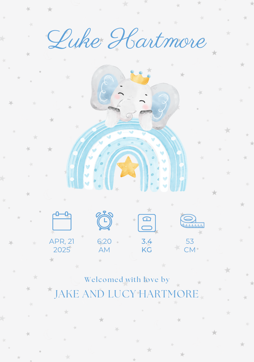 The Little Arrival Collection - Blue Elephants