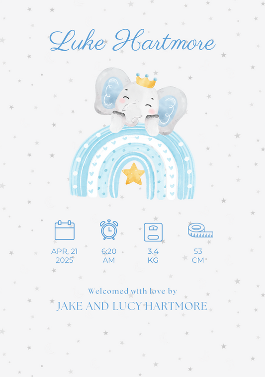 The Little Arrival Collection - Blue Elephants