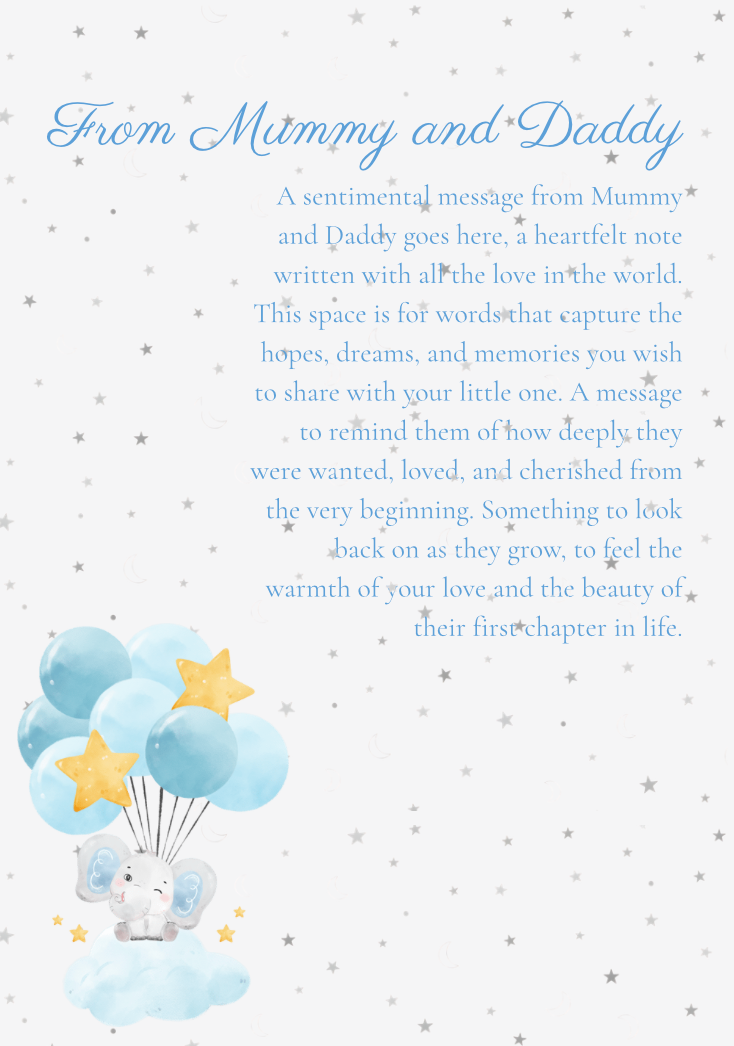 From Mummy and Daddy - Blue Elephant