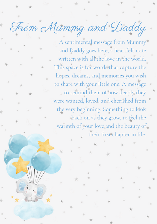 From Mummy and Daddy - Blue Elephant